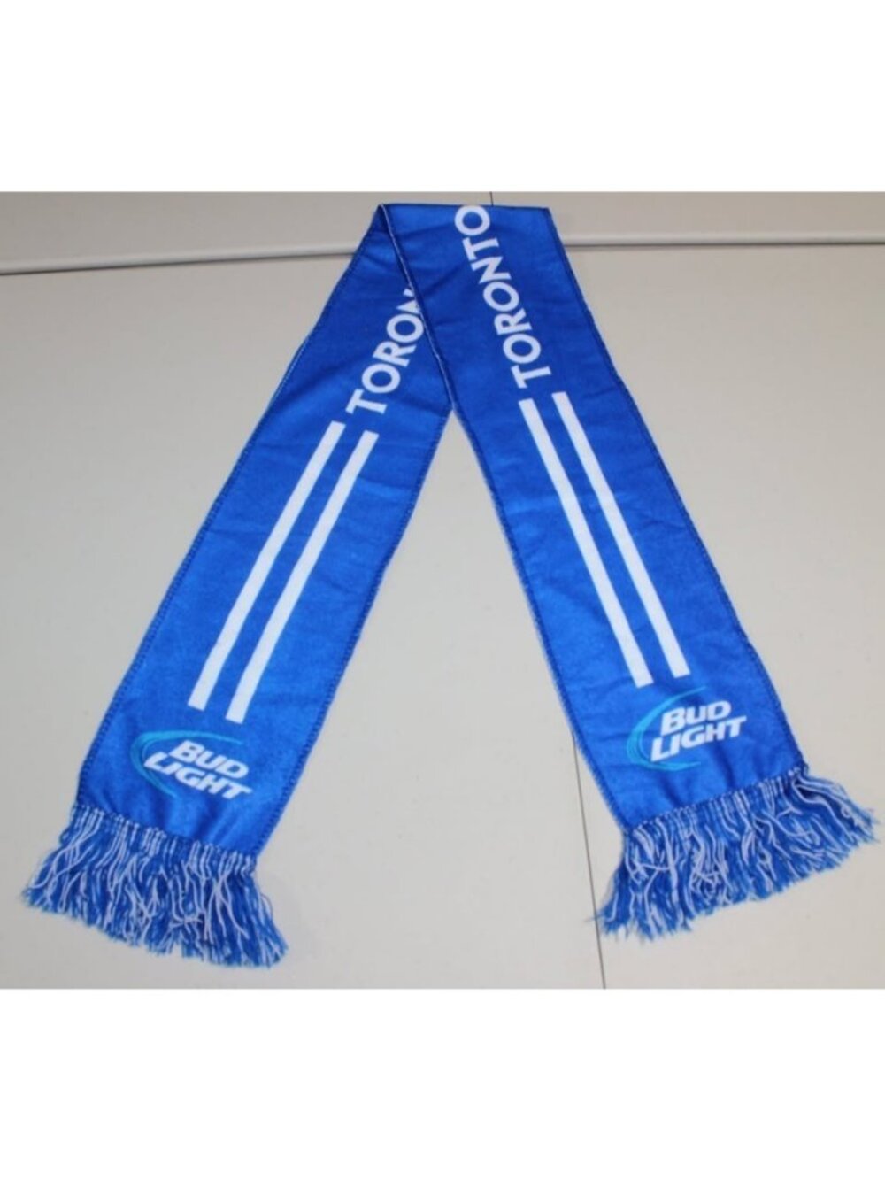 MLB Toronto Blue Jays Bud Light Promotional Knit Fan Scarf – Blue / White